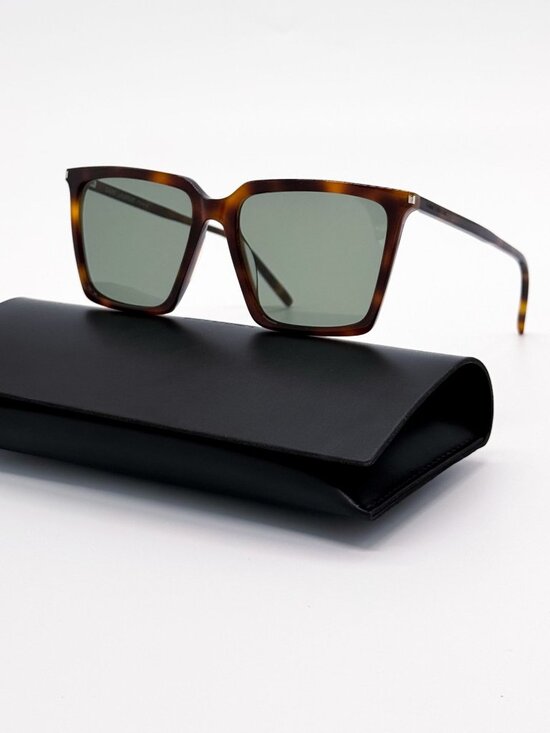 New Saint Laurent Square Havana Green Women Sunglasses SL474 002 main image 8